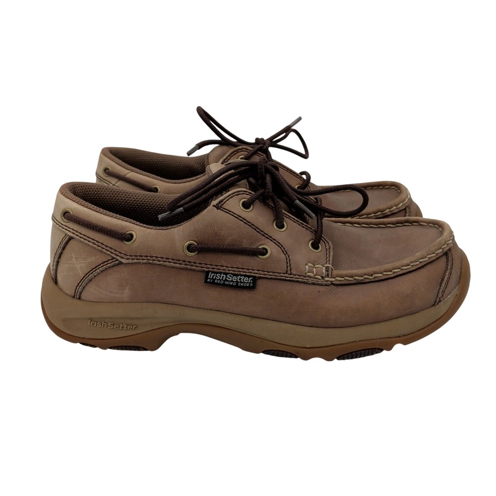 Irish Setter Red Wing 3876 Mens 9 D Brown Leather Boat Shoes Moc Toe Slip Res